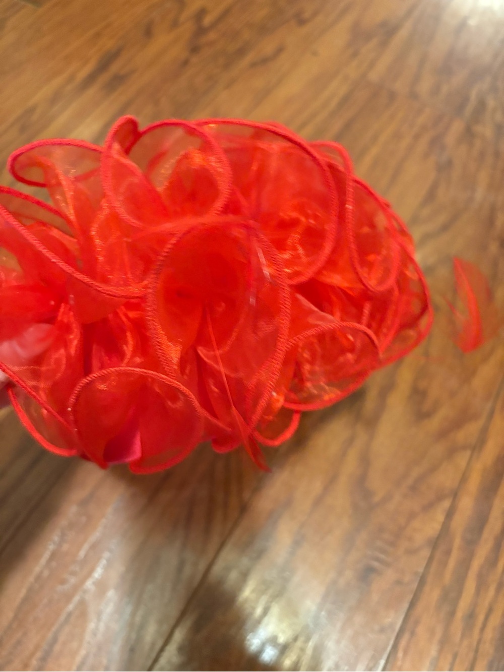 Red Ruffled headband vintage - Picture 3 of 8